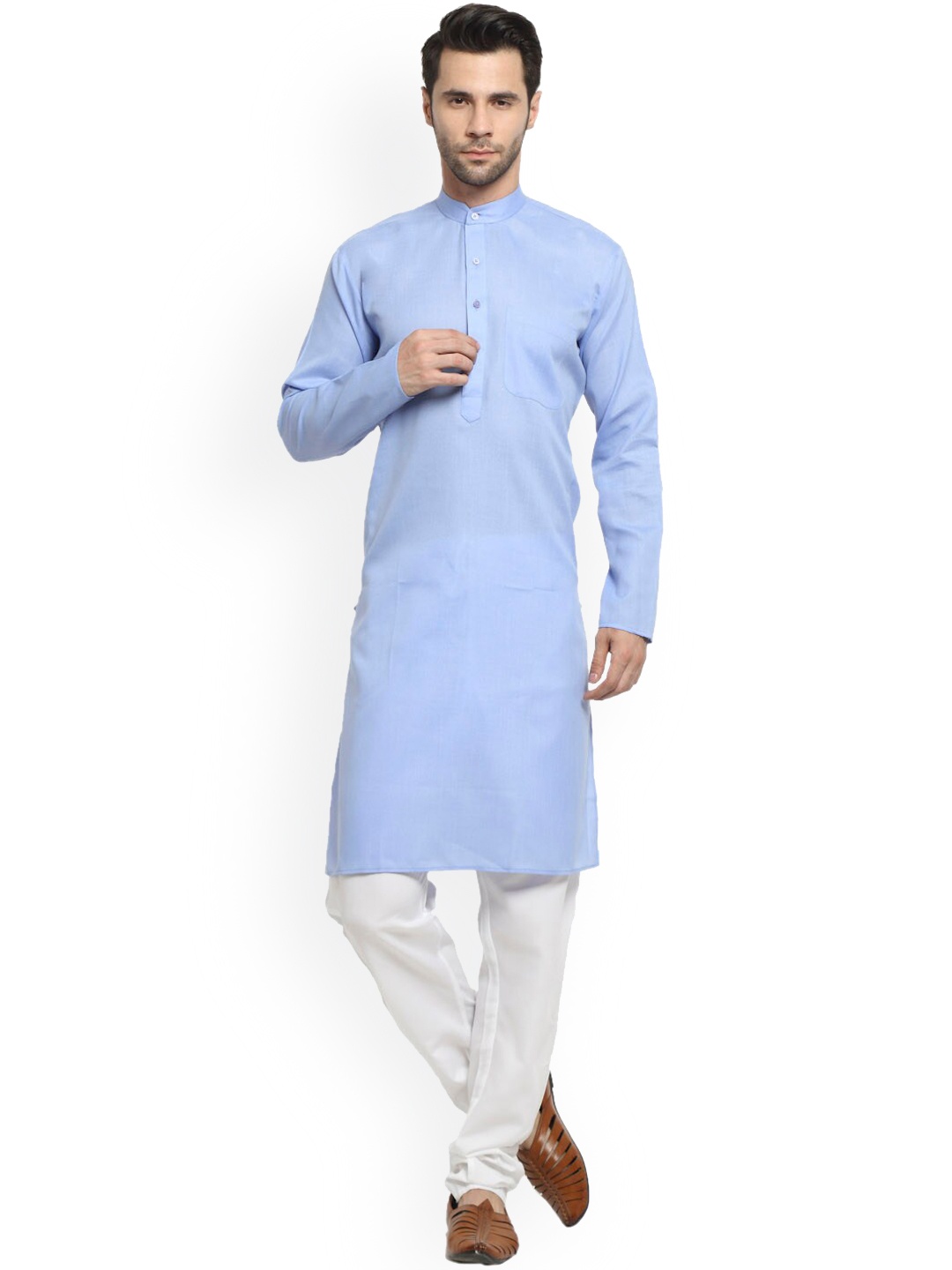 

NEUDIS Men Pure Cotton Kurta with Churidar, Blue