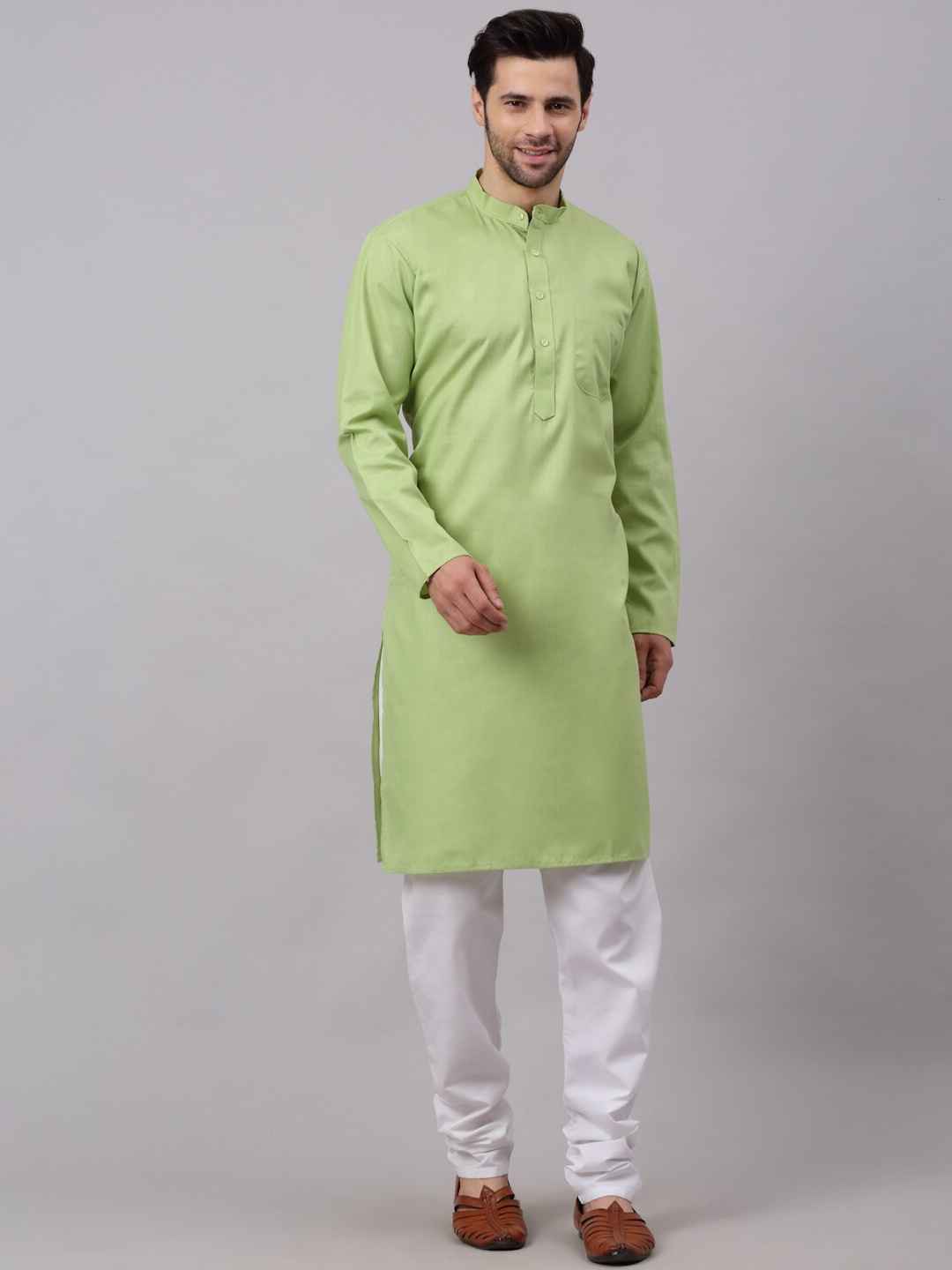 

NEUDIS Men Pure Cotton Kurta with Pyjamas, Green