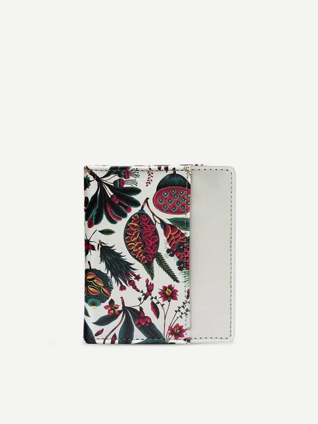 

THREADCURRY Floral Printed PU Two Fold Wallet, Off white