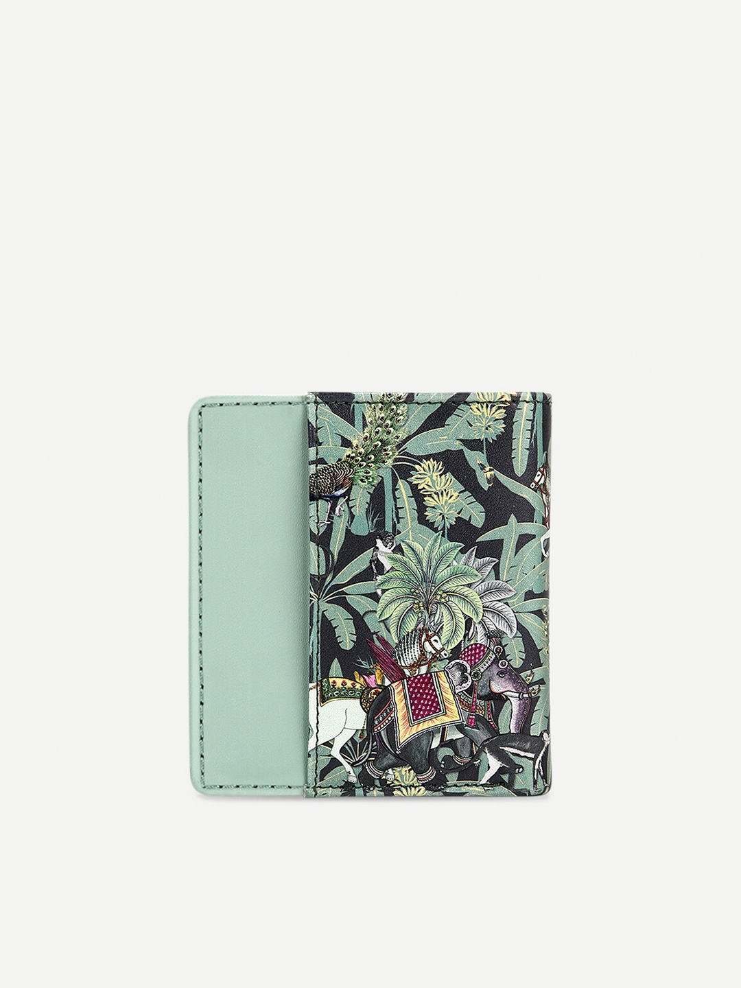 

THREADCURRY Tropical Printed PU Two Fold Wallet, Sea green