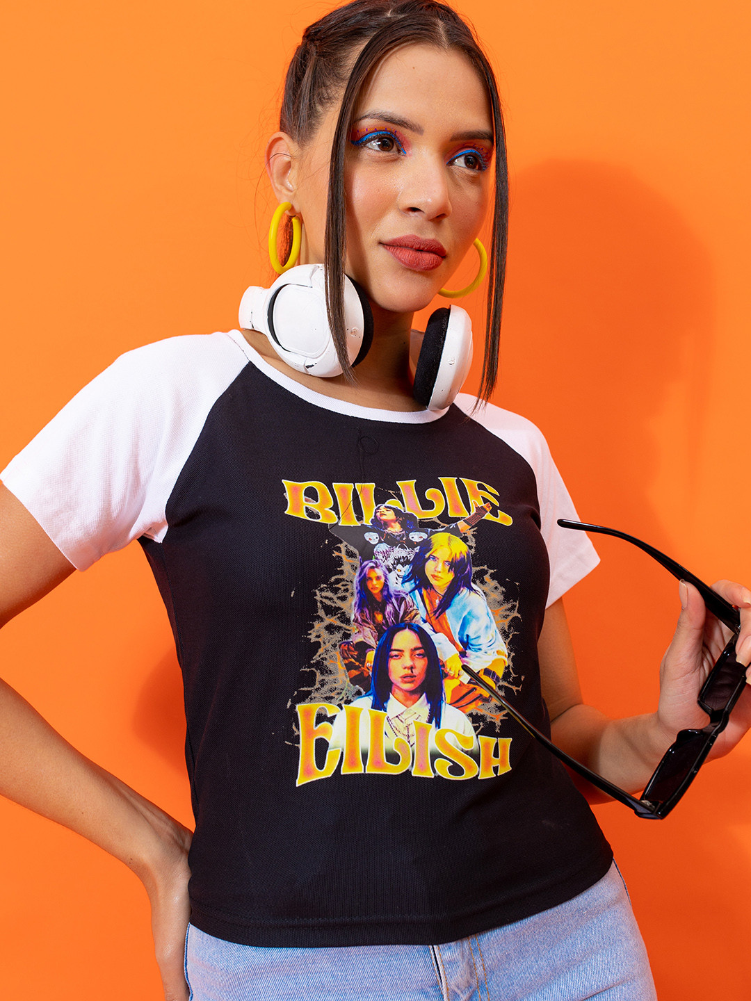 

Stylecast X Hersheinbox Billie Eilish Printed Pure Cotton T-shirt, Black