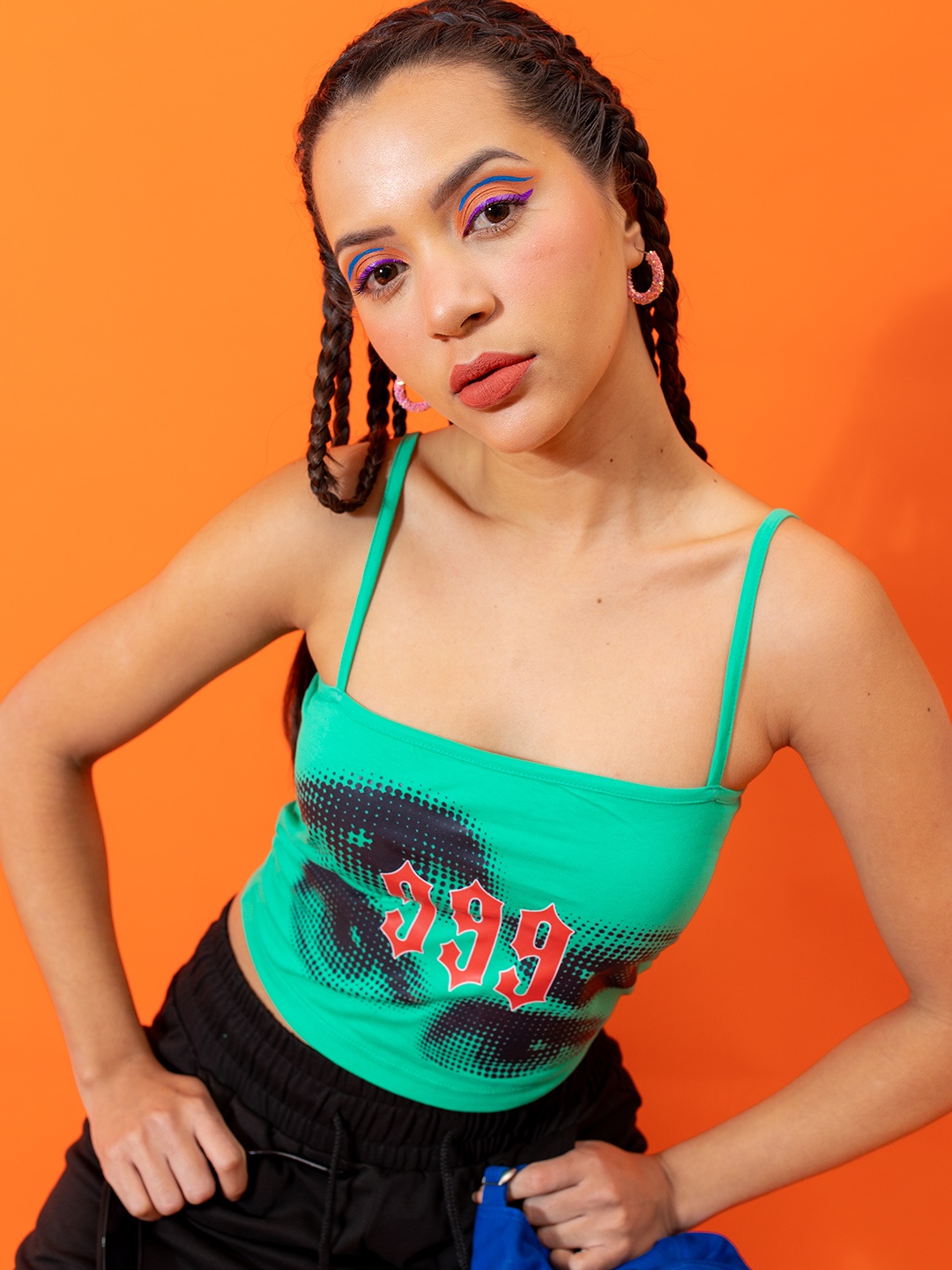 

Stylecast X Hersheinbox Printed Fitted Crop Top, Green