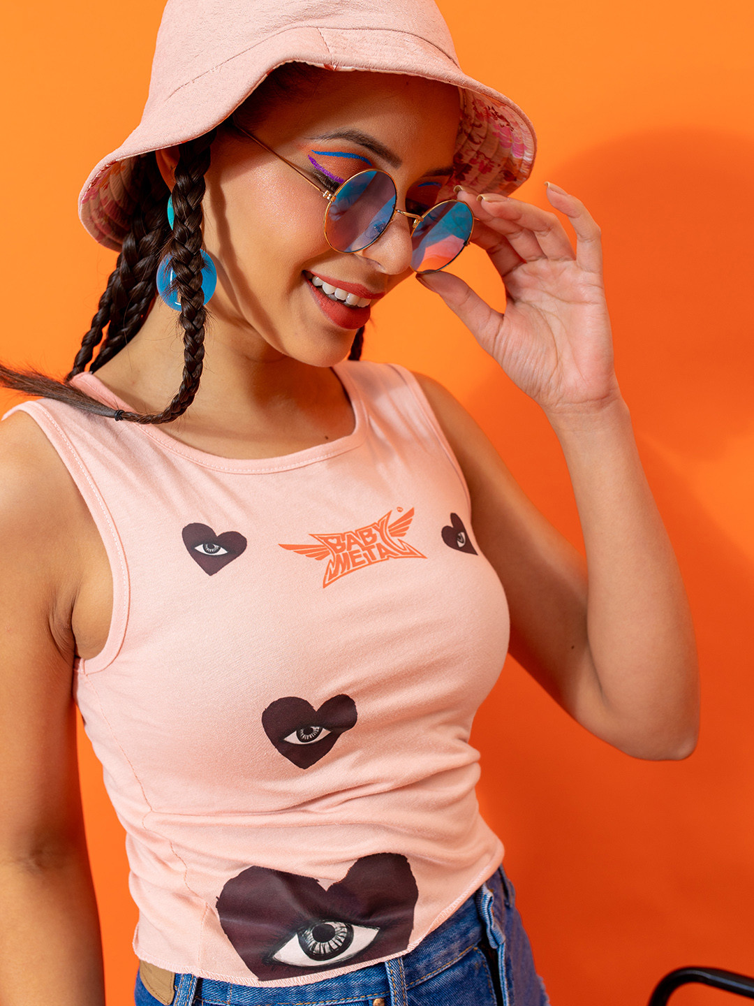 

Stylecast X Hersheinbox Women Printed Pure Cotton T-shirt, Peach