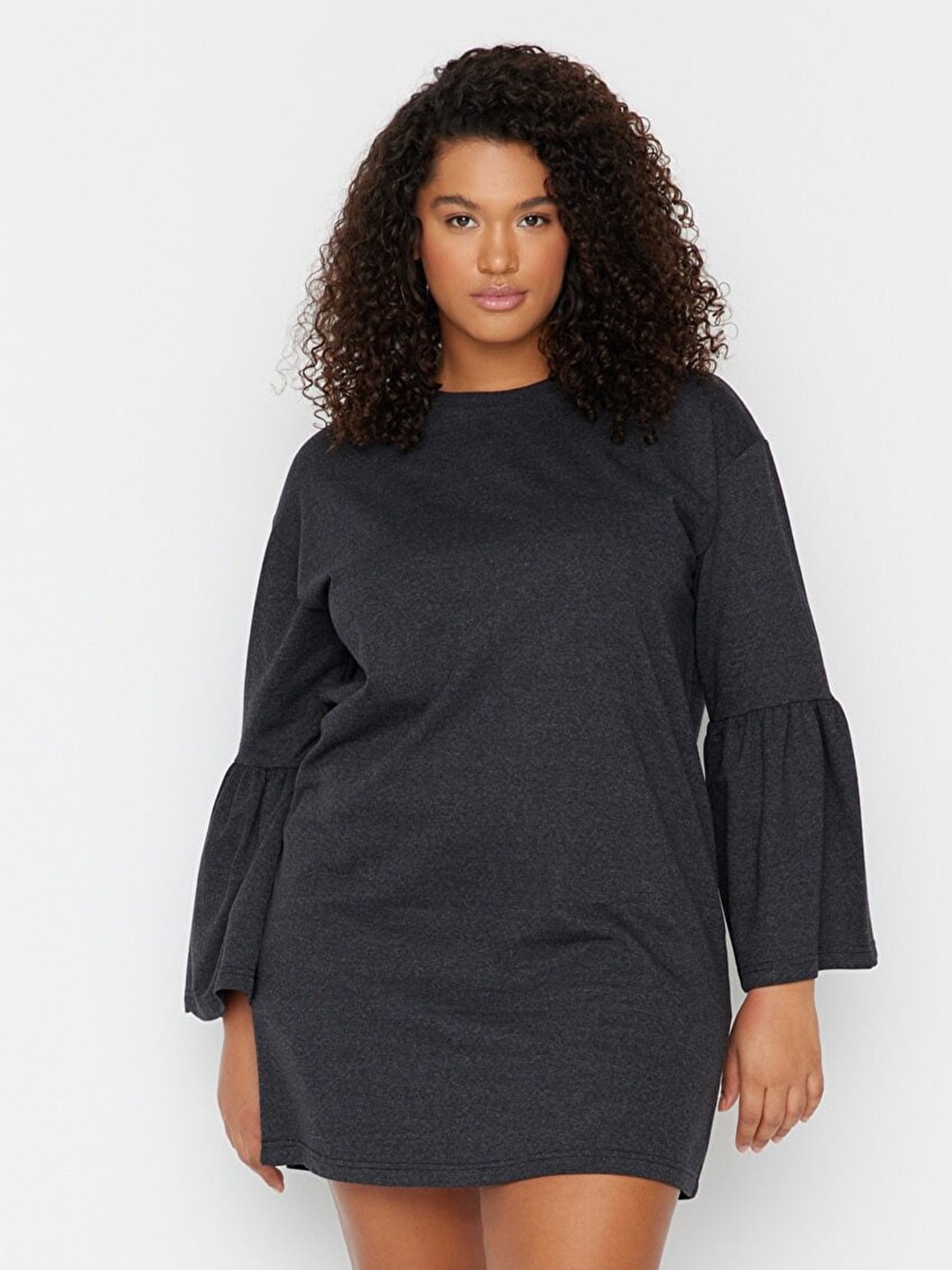 

Trendyol A-Line Mini Cotton Dress, Charcoal