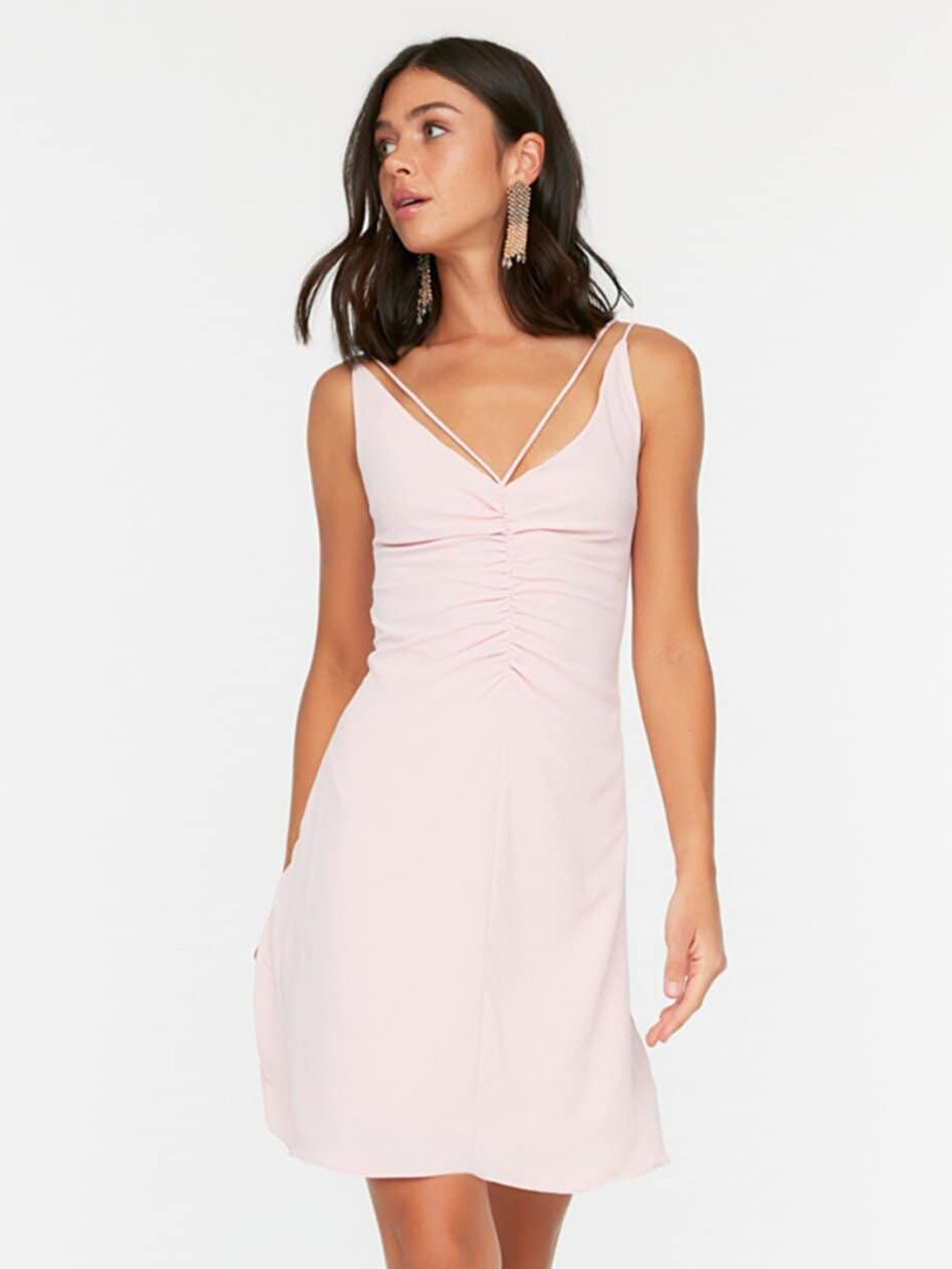 

Trendyol Sleeveless A-Line Dress, Pink