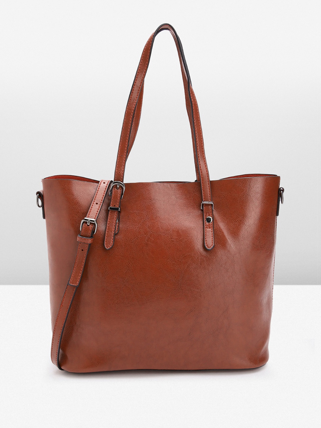 

Sasimo Buckle Detail Shopper Handheld Bag, Brown