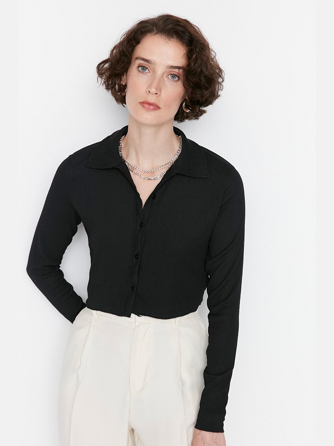 

Trendyol Shirt Style Top, Black