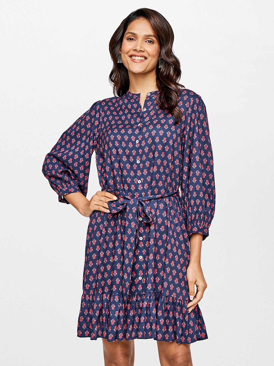 

itse Floral Shirt Dress, Blue