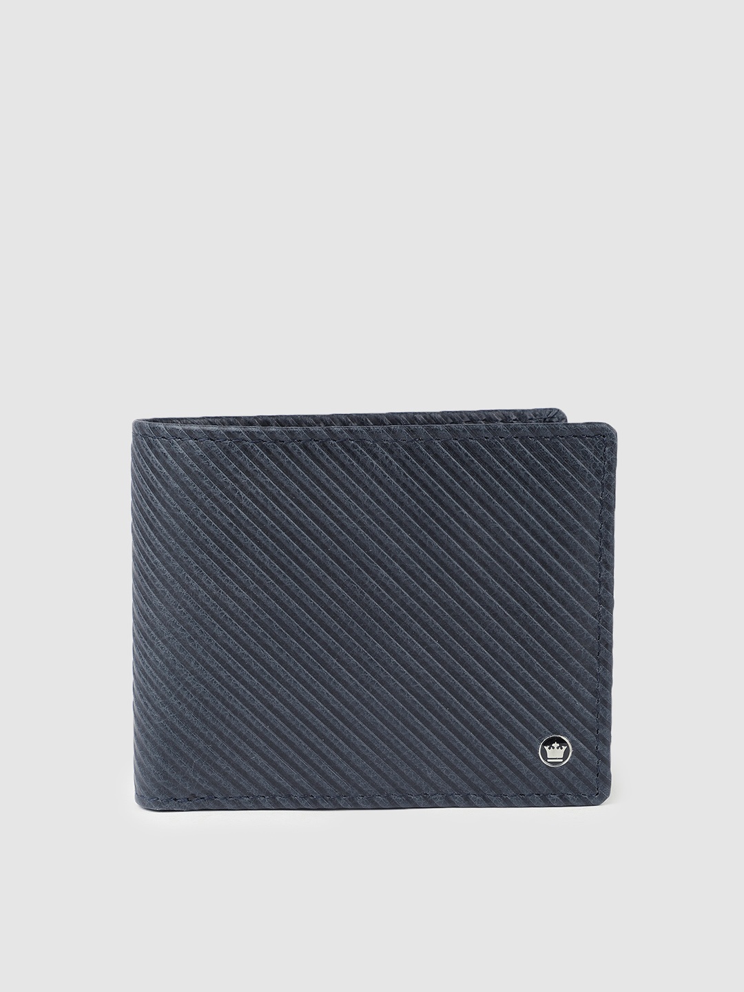 

Louis Philippe Sport Men Striped Leather Two Fold Wallet, Navy blue