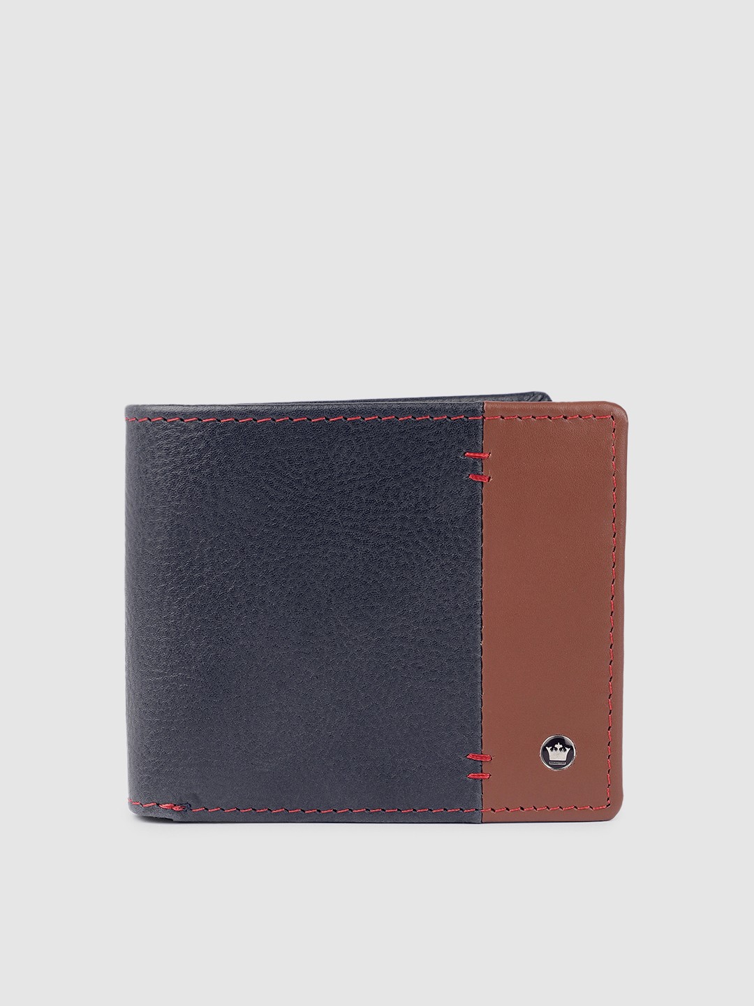 

Louis Philippe Sport Men Colourblocked Leather Two Fold Wallet, Navy blue