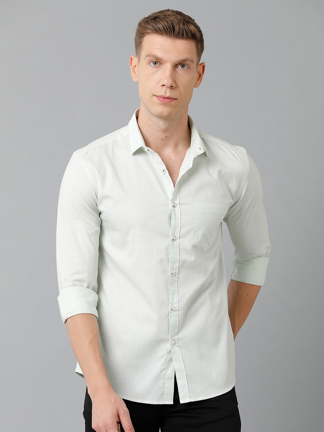 

YOVISH Men Comfort Casual Cotton Shirt, Off white