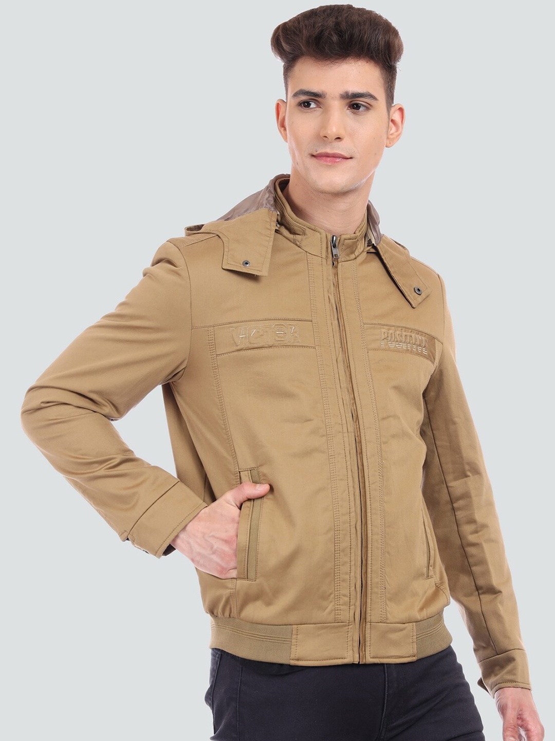 

YOUNG CLUB CLASSIC Men Lightweight Bomber Jacket, Camel brown