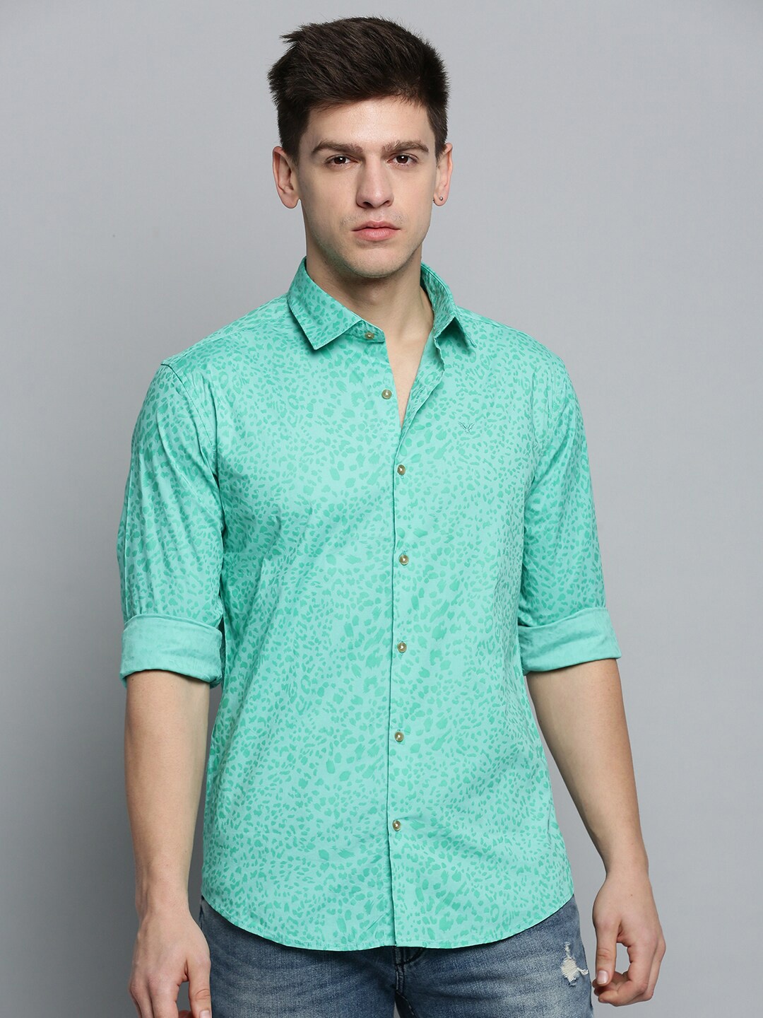 

SHOWOFF Men Comfort Floral Printed Cotton Casual Shirt, Green