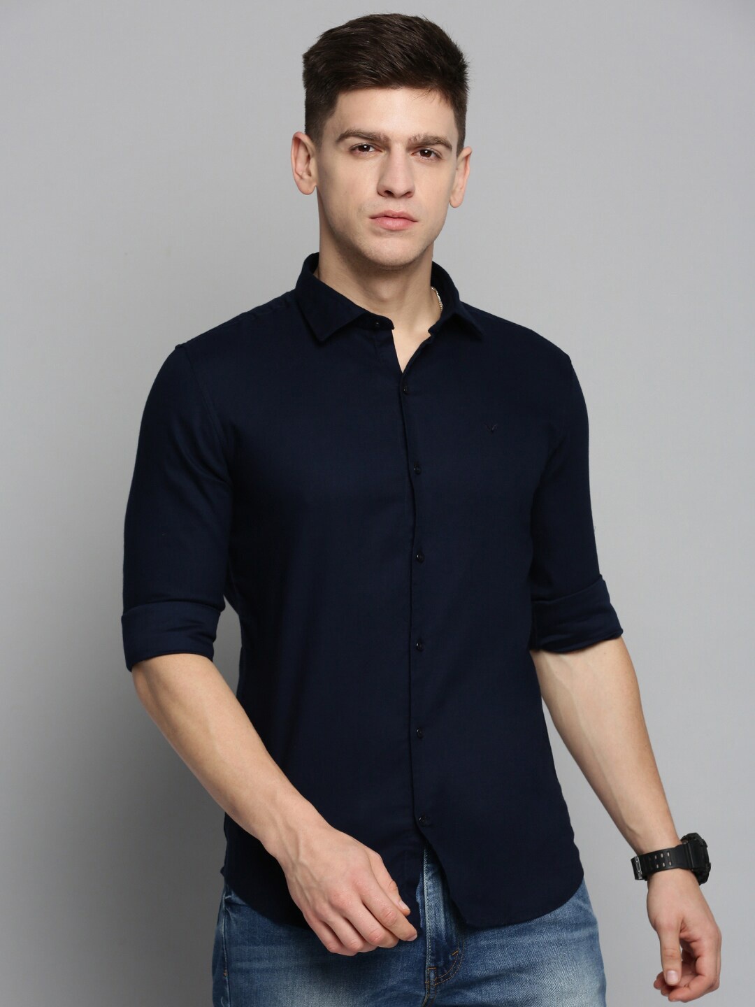 

SHOWOFF Men Comfort Casual Cotton Shirt, Navy blue