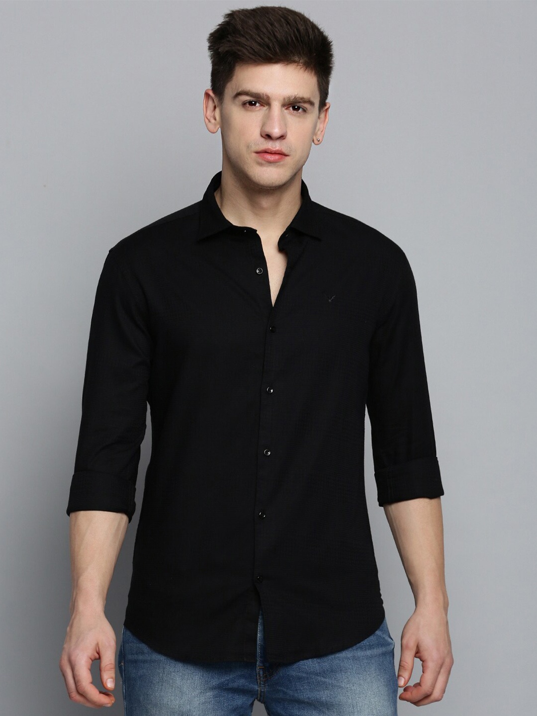 

SHOWOFF Men Comfort Casual Cotton Shirt, Black