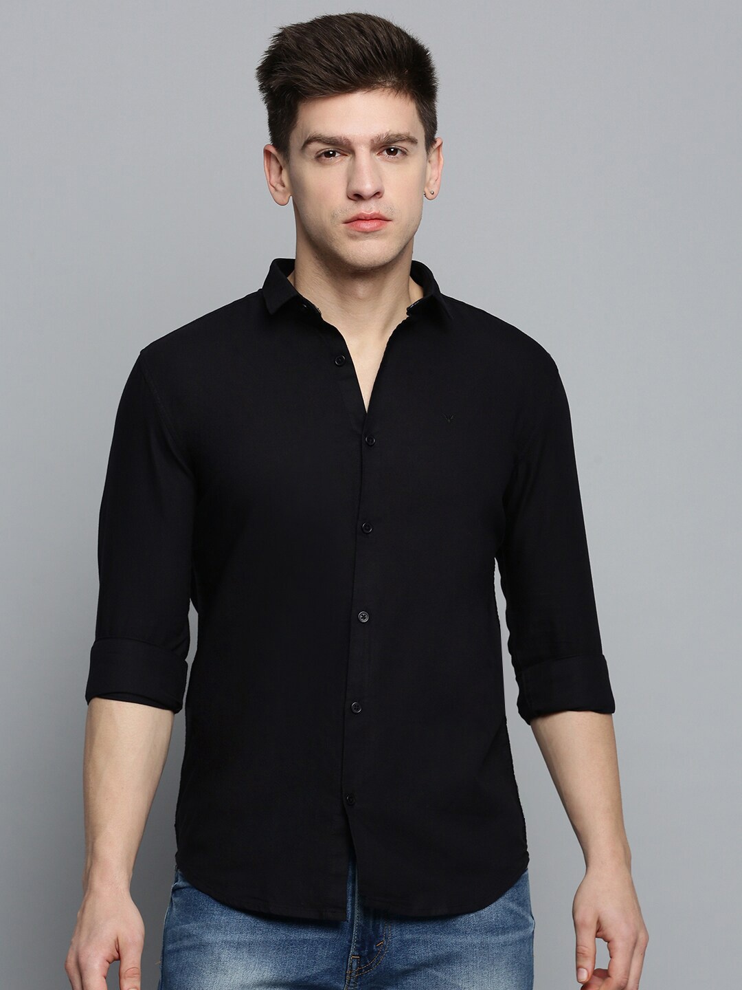 

SHOWOFF Men Comfort Fit Cotton Casual Shirt, Black