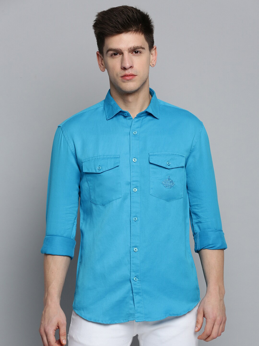 

SHOWOFF Men Comfort Linen Casual Shirt, Blue