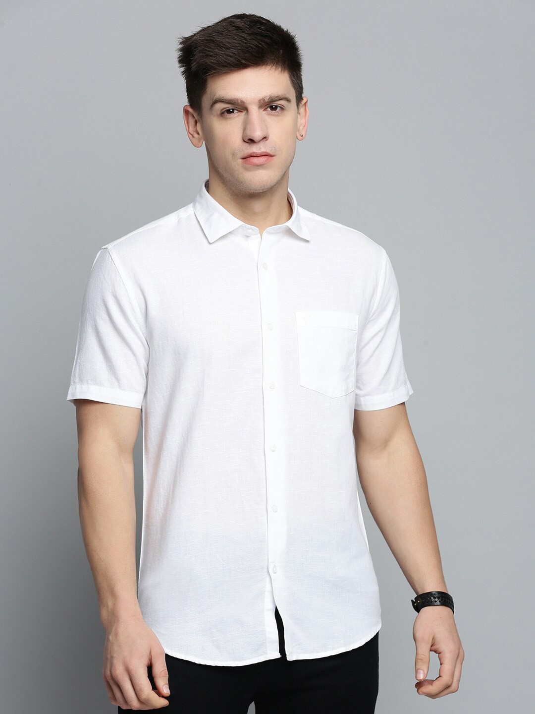 

SHOWOFF Men Comfort Casual Linen Shirt, White