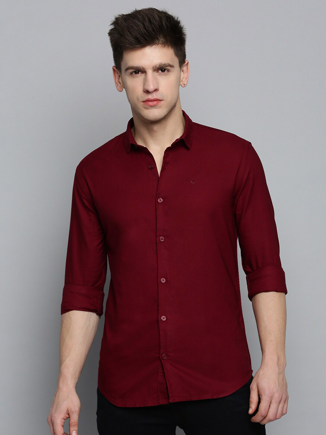 

SHOWOFF Men Comfort Casual Cotton Shirt, Maroon