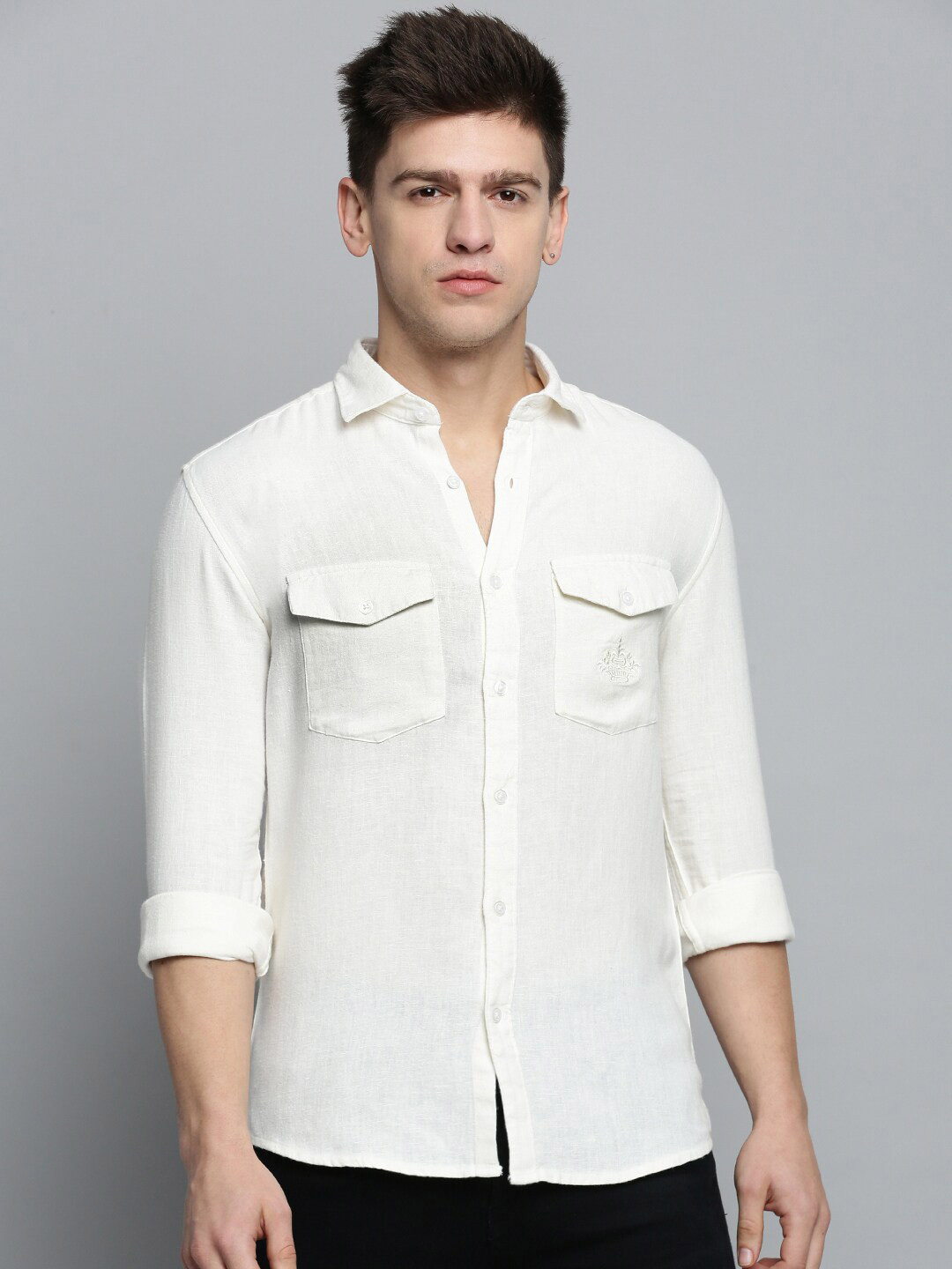 

SHOWOFF Men Comfort Linen Casual Shirt, Off white