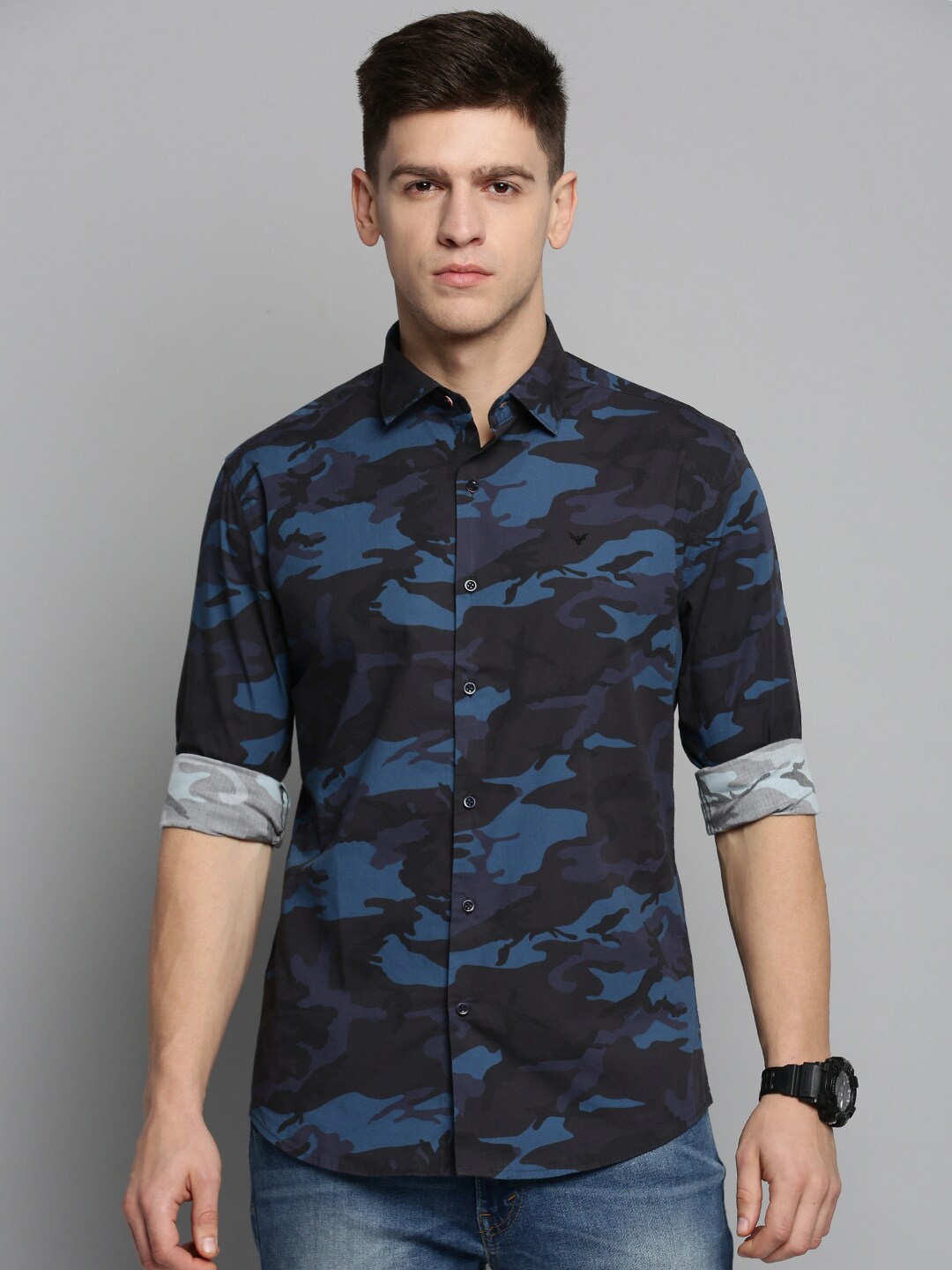 

SHOWOFF Men Comfort Camouflage Printed Casual Shirt, Black