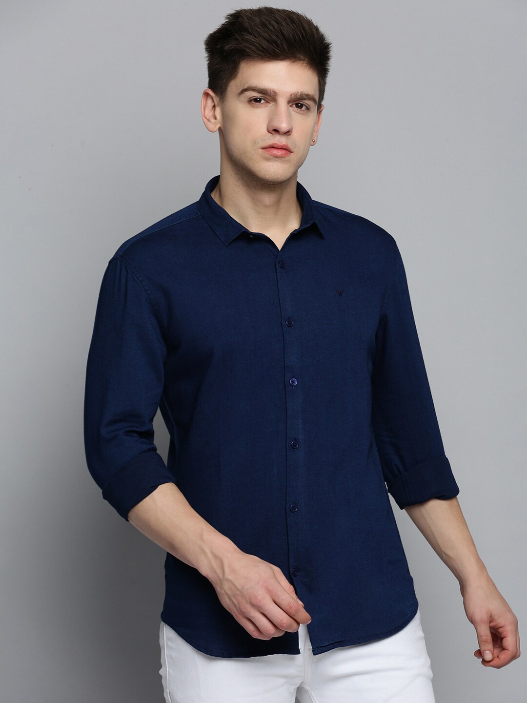 

SHOWOFF Men Comfort Cotton Casual Shirt, Navy blue