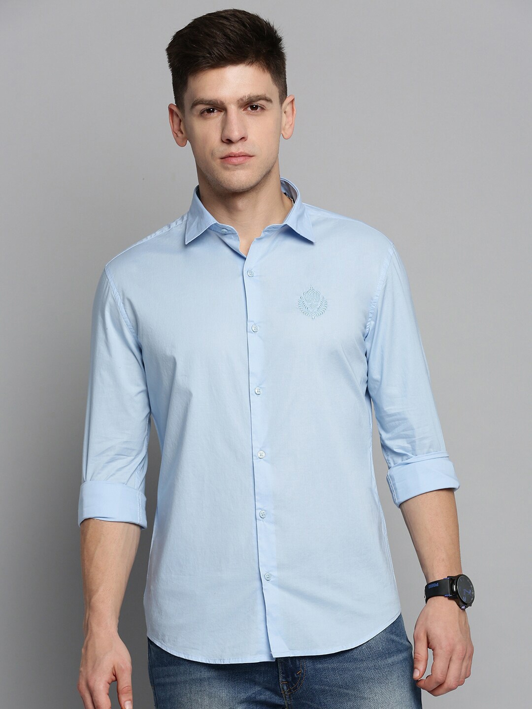 

SHOWOFF Men Classic Casual Cotton Shirt, Blue