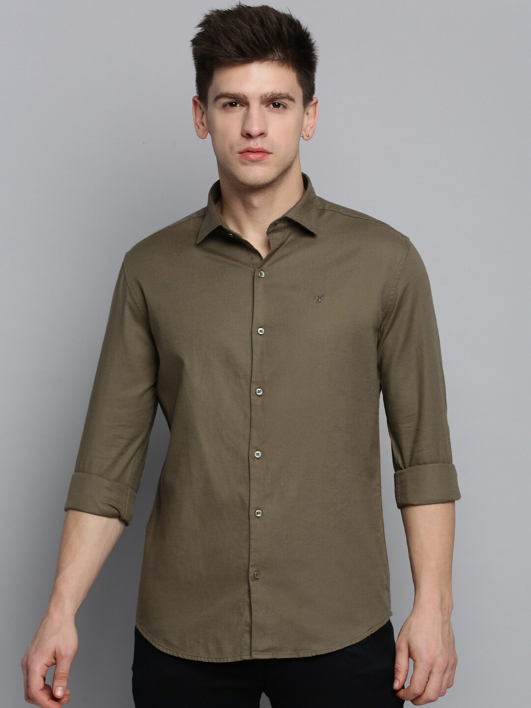 

SHOWOFF Men Comfort Casual Cotton Shirt, Olive