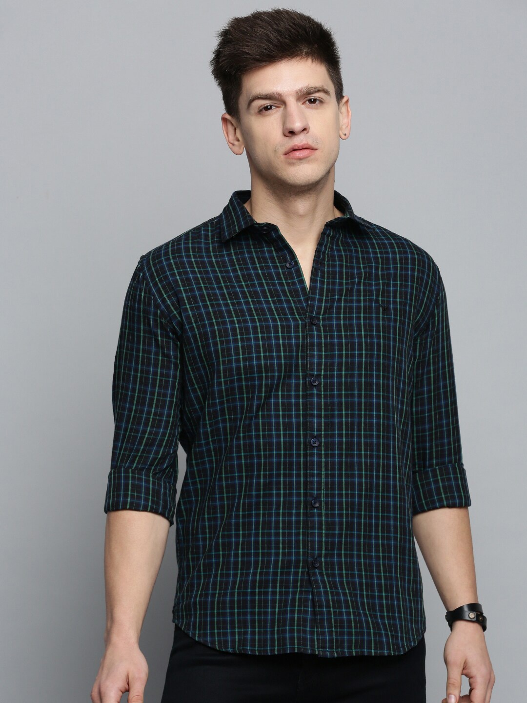 

SHOWOFF Men Comfort Tartan Checked Casual Cotton Shirt, Black