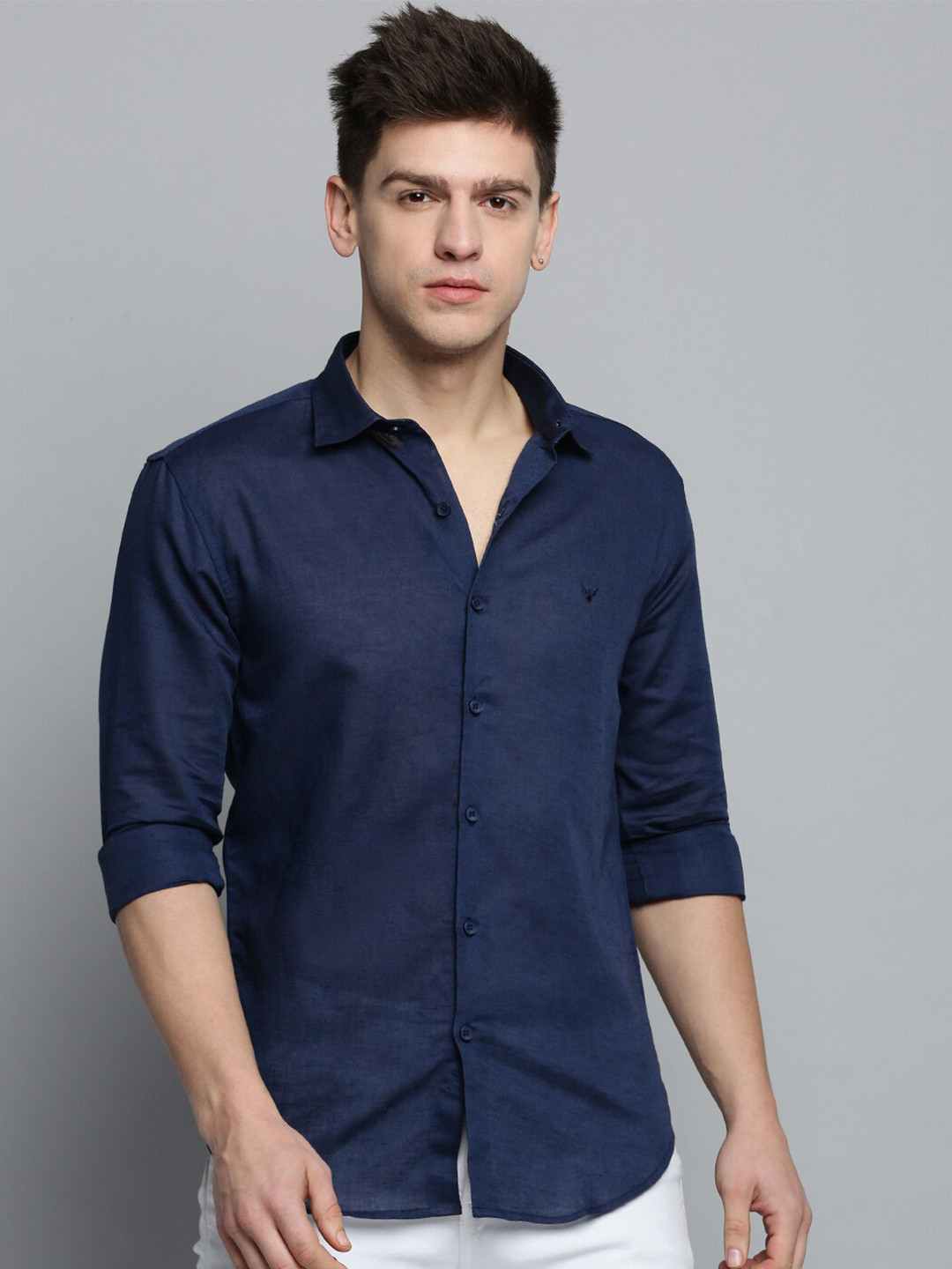 

SHOWOFF Men Classic Casual Cotton Shirt, Navy blue