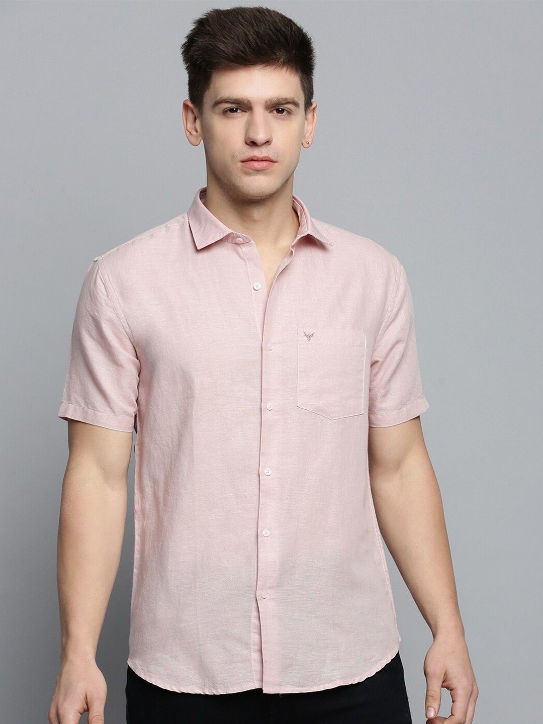 

SHOWOFF Men Comfort Casual Linen Shirt, Peach