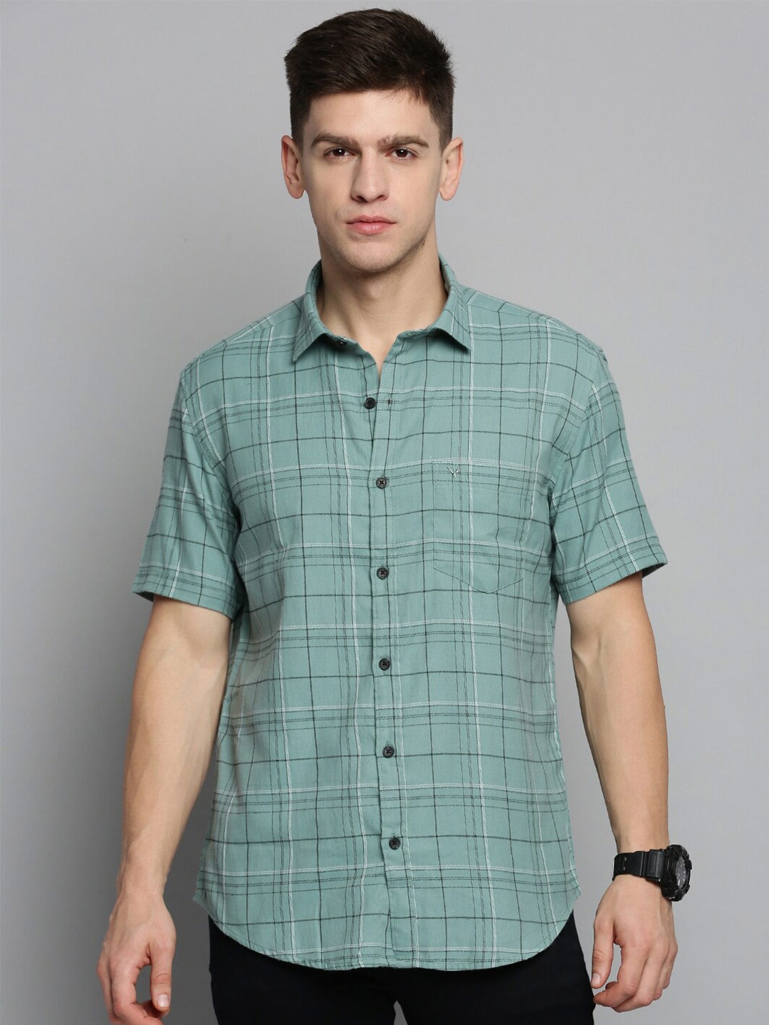 

SHOWOFF Men Comfort Tartan Checked Casual Cotton Shirt, Green