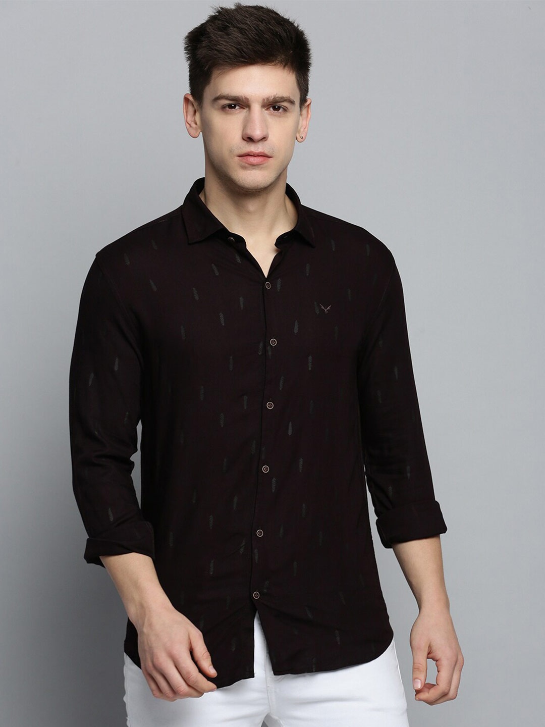 

SHOWOFF Men Classic Ethnic Motifs Printed Casual Shirt, Burgundy