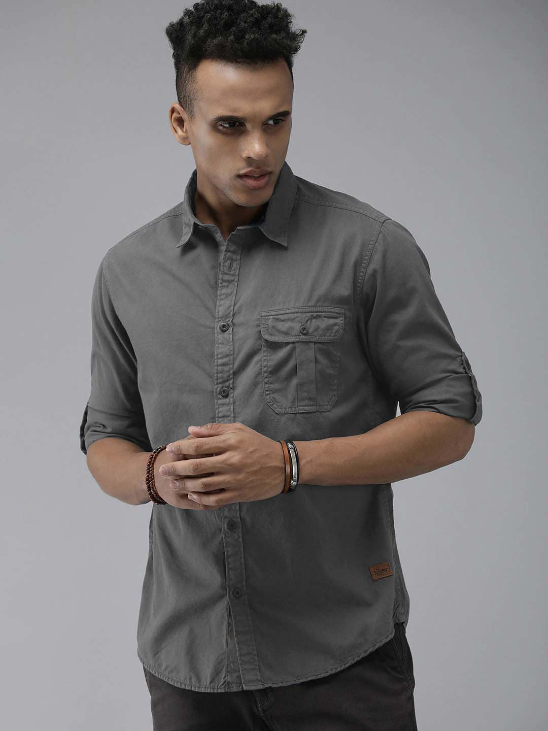 

Roadster Men Standard Twill Weave Pure Cotton Casual Shirt, Grey