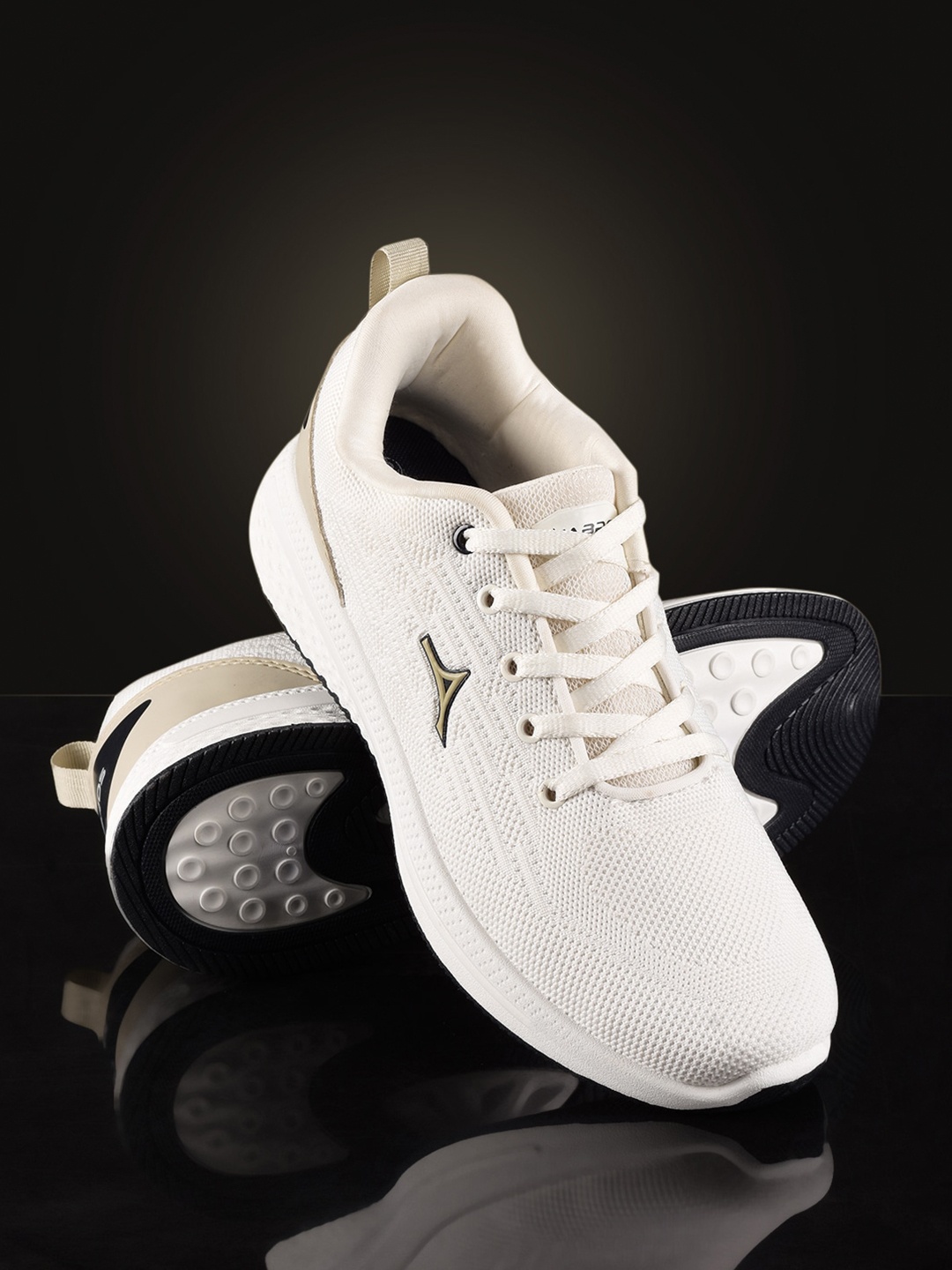 

ABROS Men Lace-Ups Air Running Sports Shoes, Off white