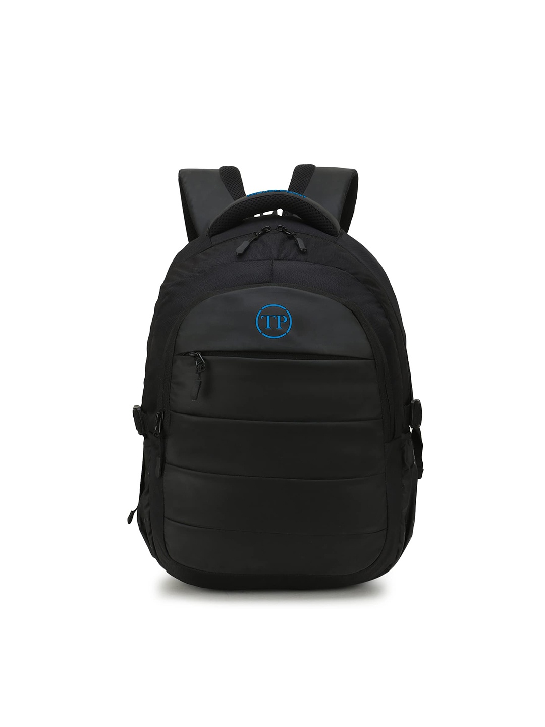 

TRAVEL POINT Brand Logo Backpack with Compression Straps, Black