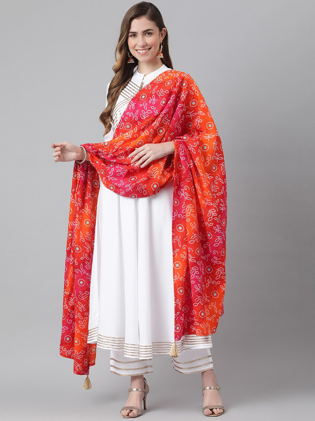 

KALINI Women Yoke Design Gotta Patti Kurta with Palazzos & With Dupatta, White