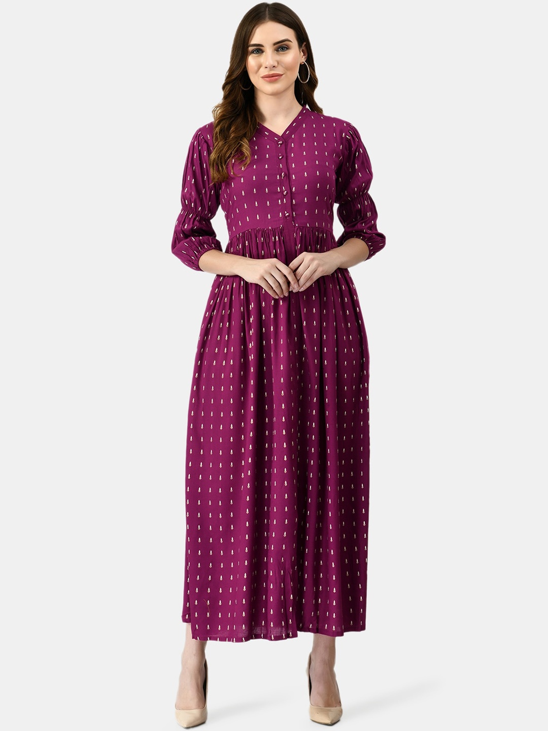 

KALINI Geometric Maternity Kurta, Violet