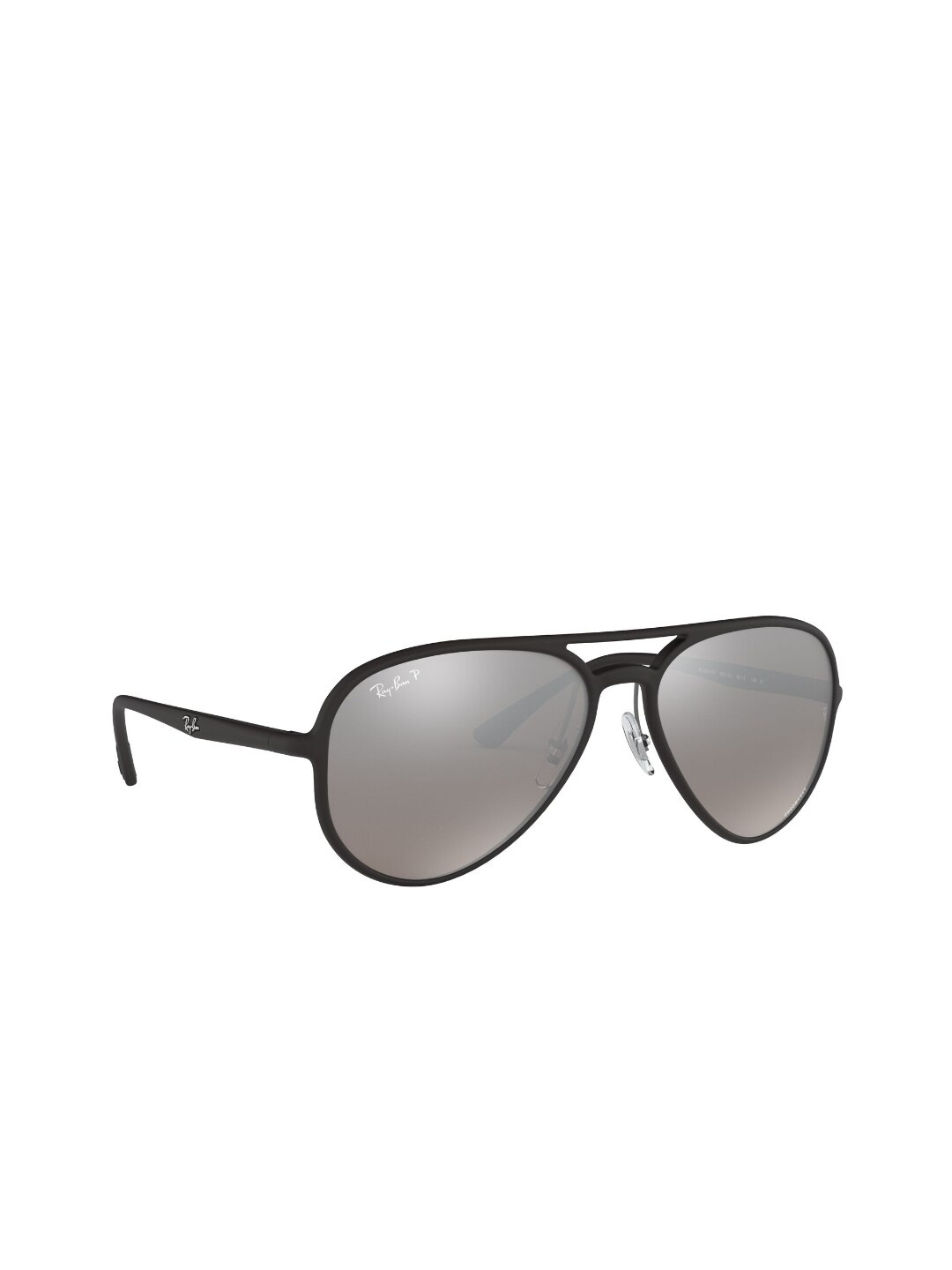 

RAY-BAN Unisex Polarized Silver Lens Pilot Sunglasses - 0RB4320CH601S5J58, Black