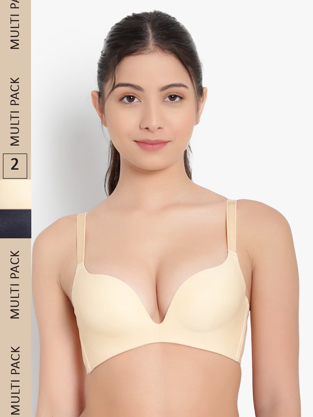 

PARKHA Pack of 2 Heavily Padded Bra, Black