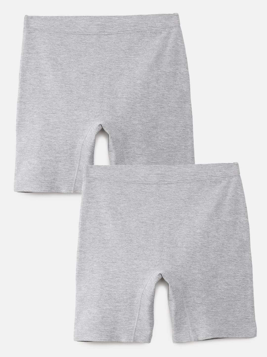 

mackly Girls Pack of 2 Mid-Rise Boy Shorts, Grey