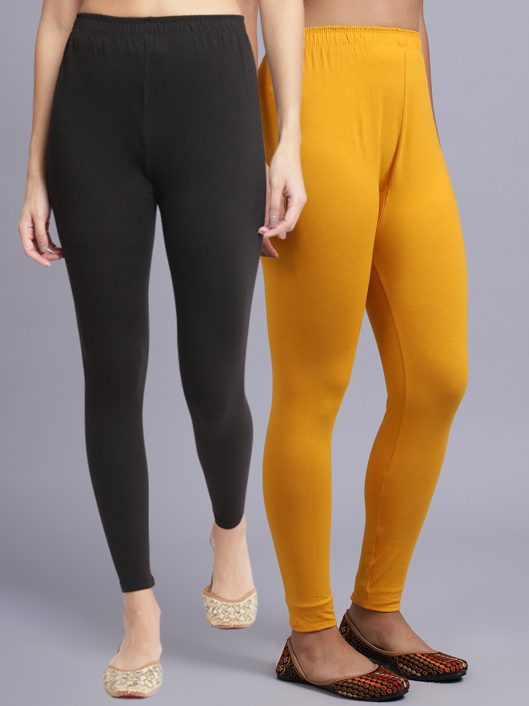 

GRACIT Pack Of 2 Ankle-Length Leggings, Black