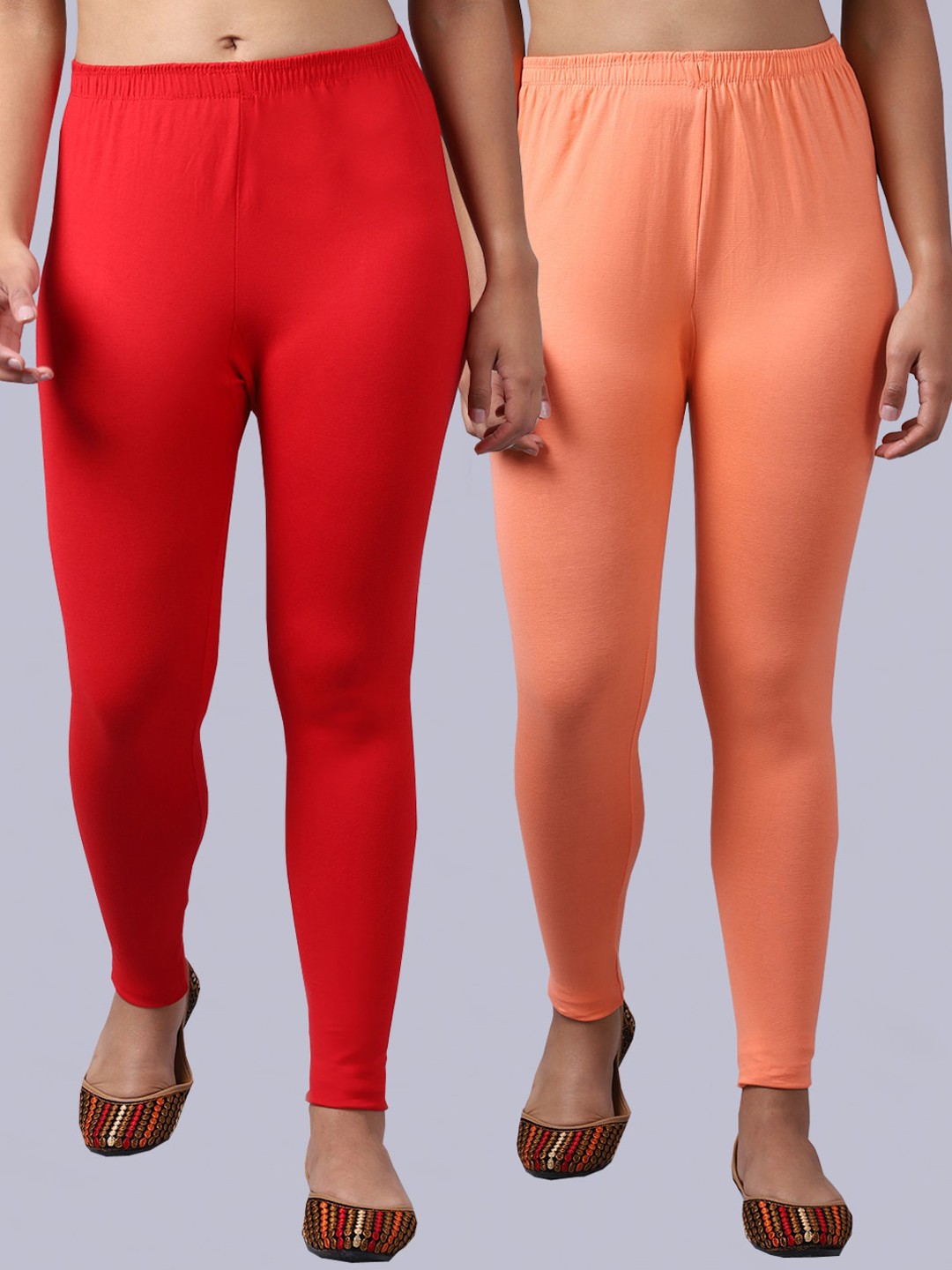 

GRACIT Pack Of 2 Ankle-Length Leggings, Red