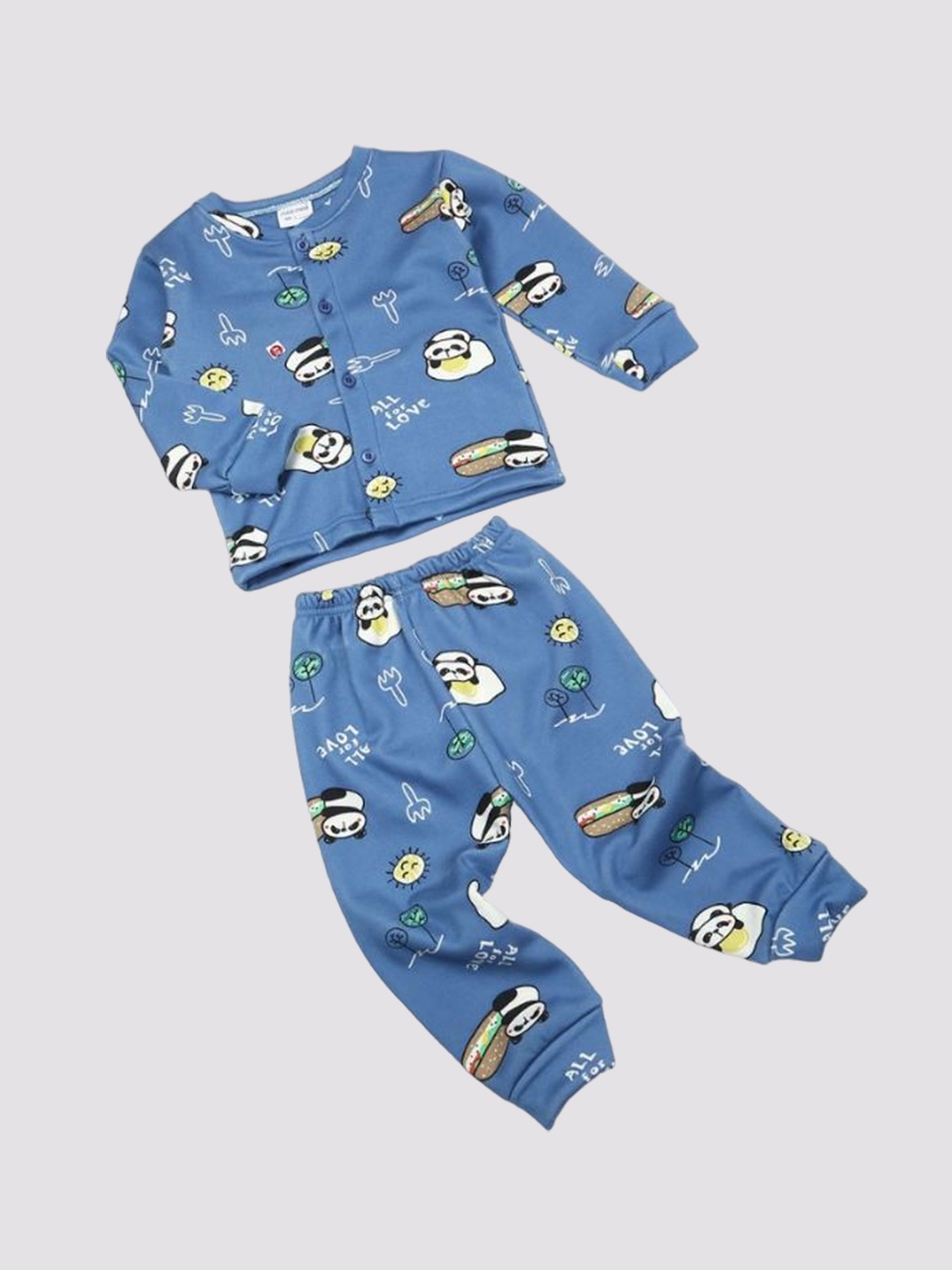 

MeeMee Kids 2 Pieces Printed Night suit, Blue
