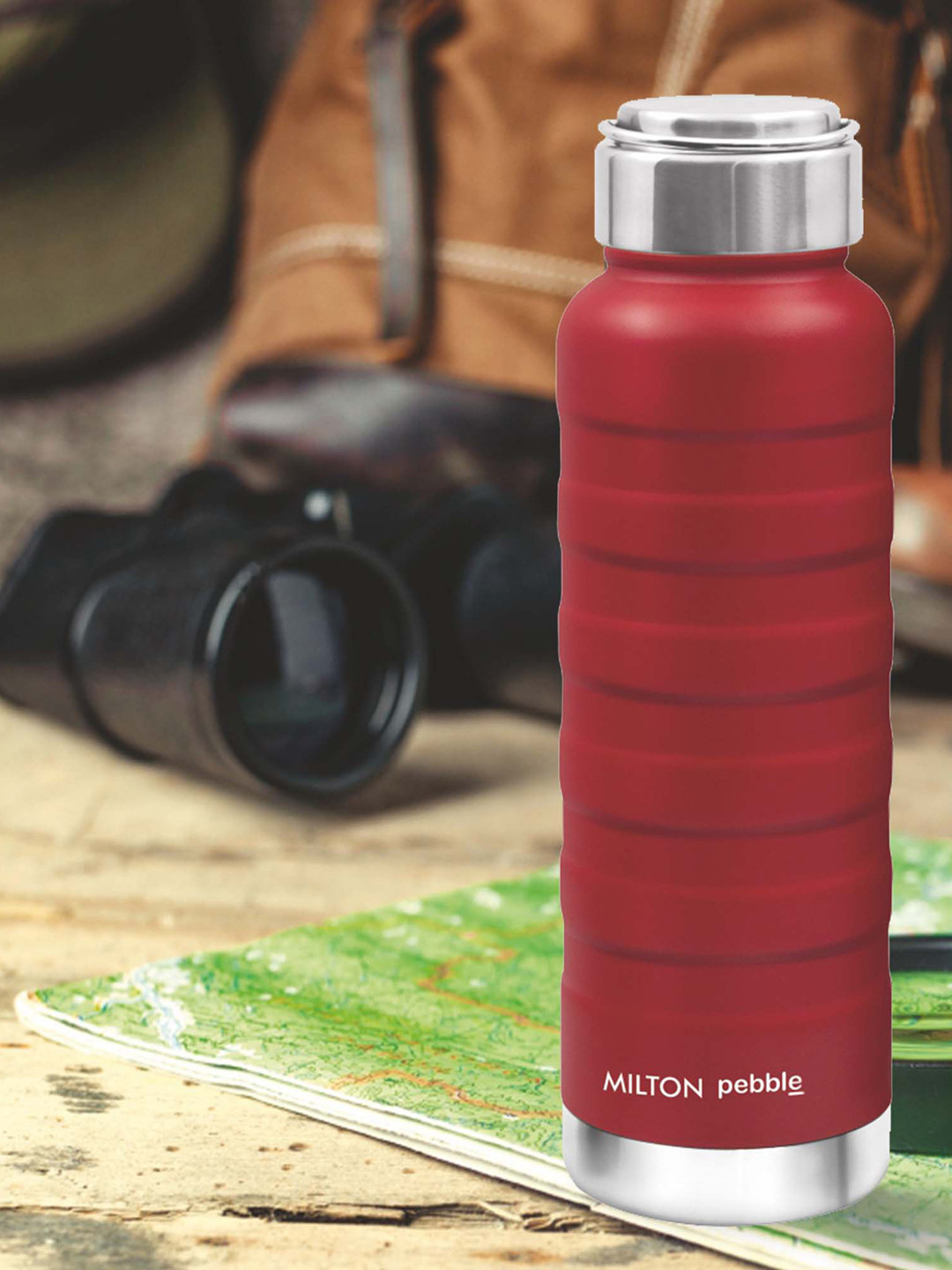 

Milton Pebble 710 Red Thermosteel 24 Hours Hot and Cold Water Bottle 710 ml
