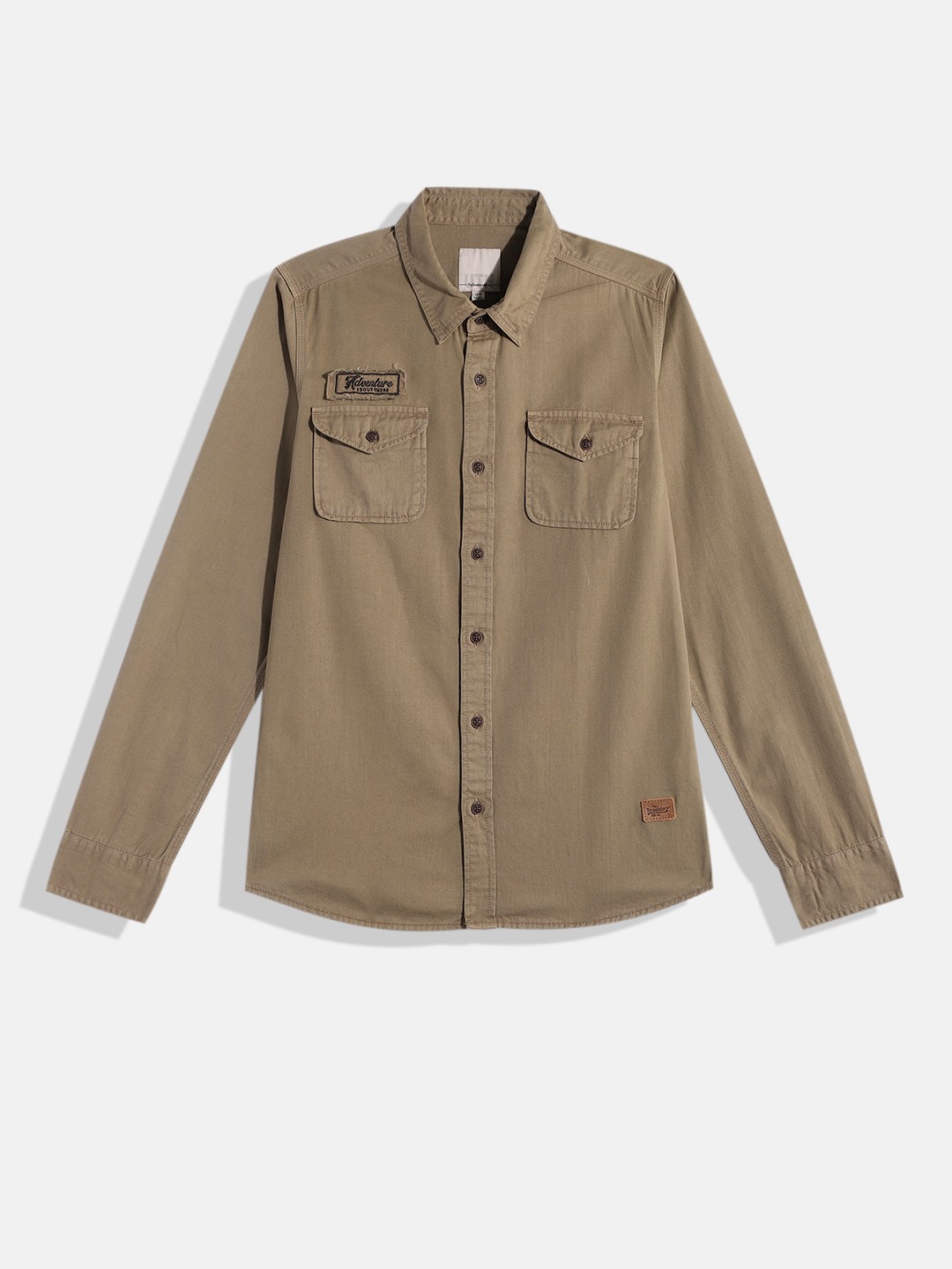 

Roadster Boys Standard Solid Casual Shirt, Camel brown