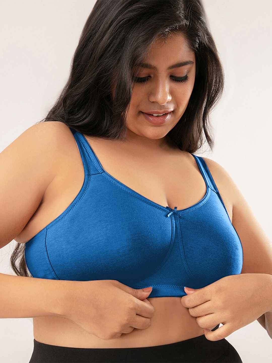 

Nykd By Nykaa No Sweat Breast Separating Breathe Cotton Non Padded Non Wired Bra, Blue