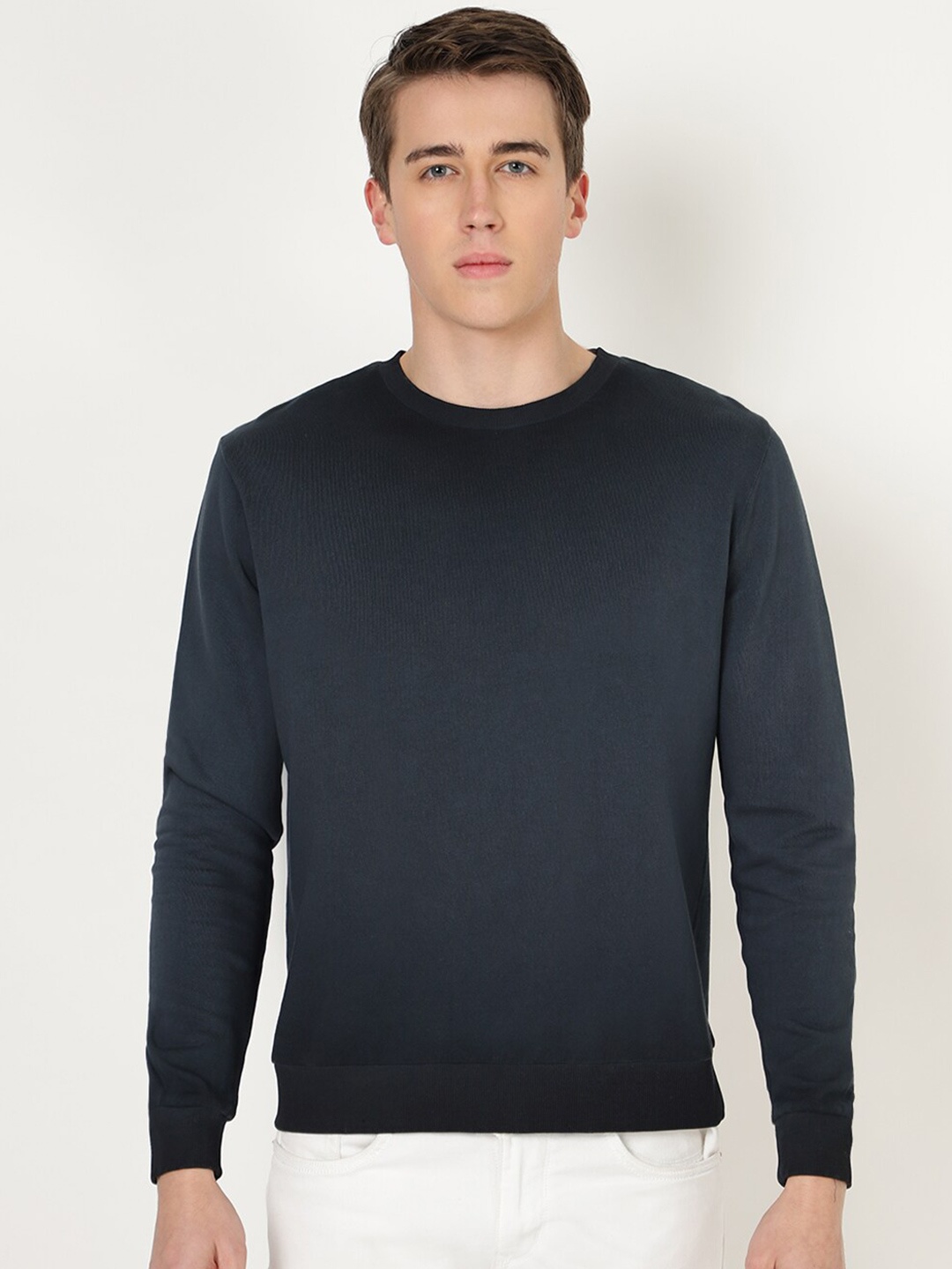 

YOONOY Men Round Neck Sweatshirt, Navy blue
