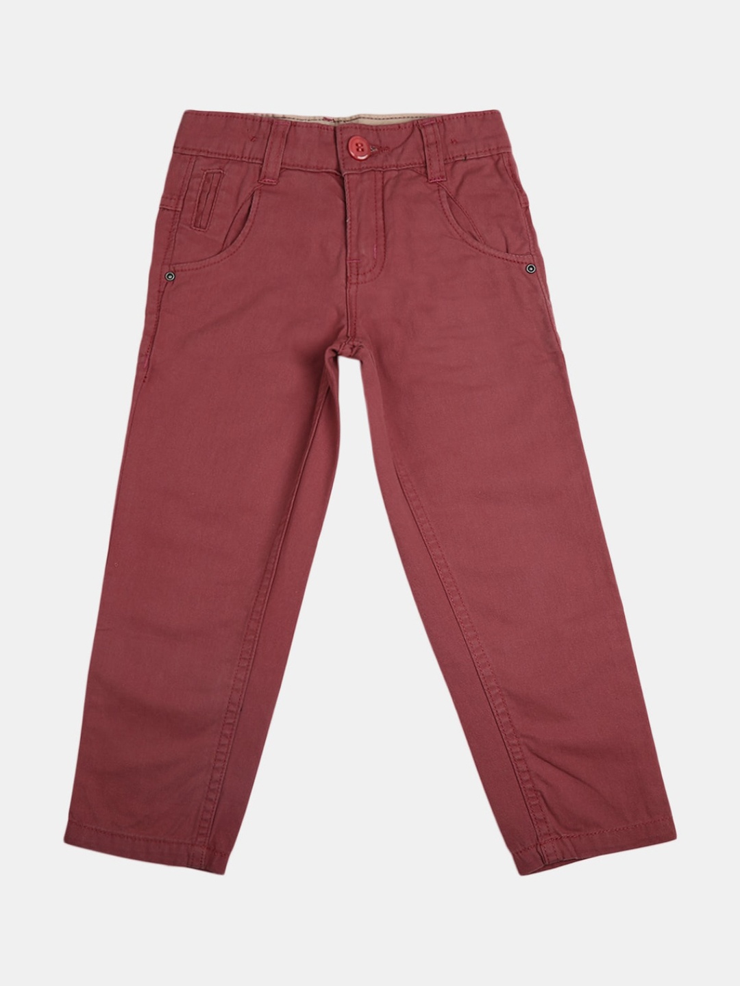 

V-Mart Boys Mid-Rise Classic Cotton Trousers, Rust