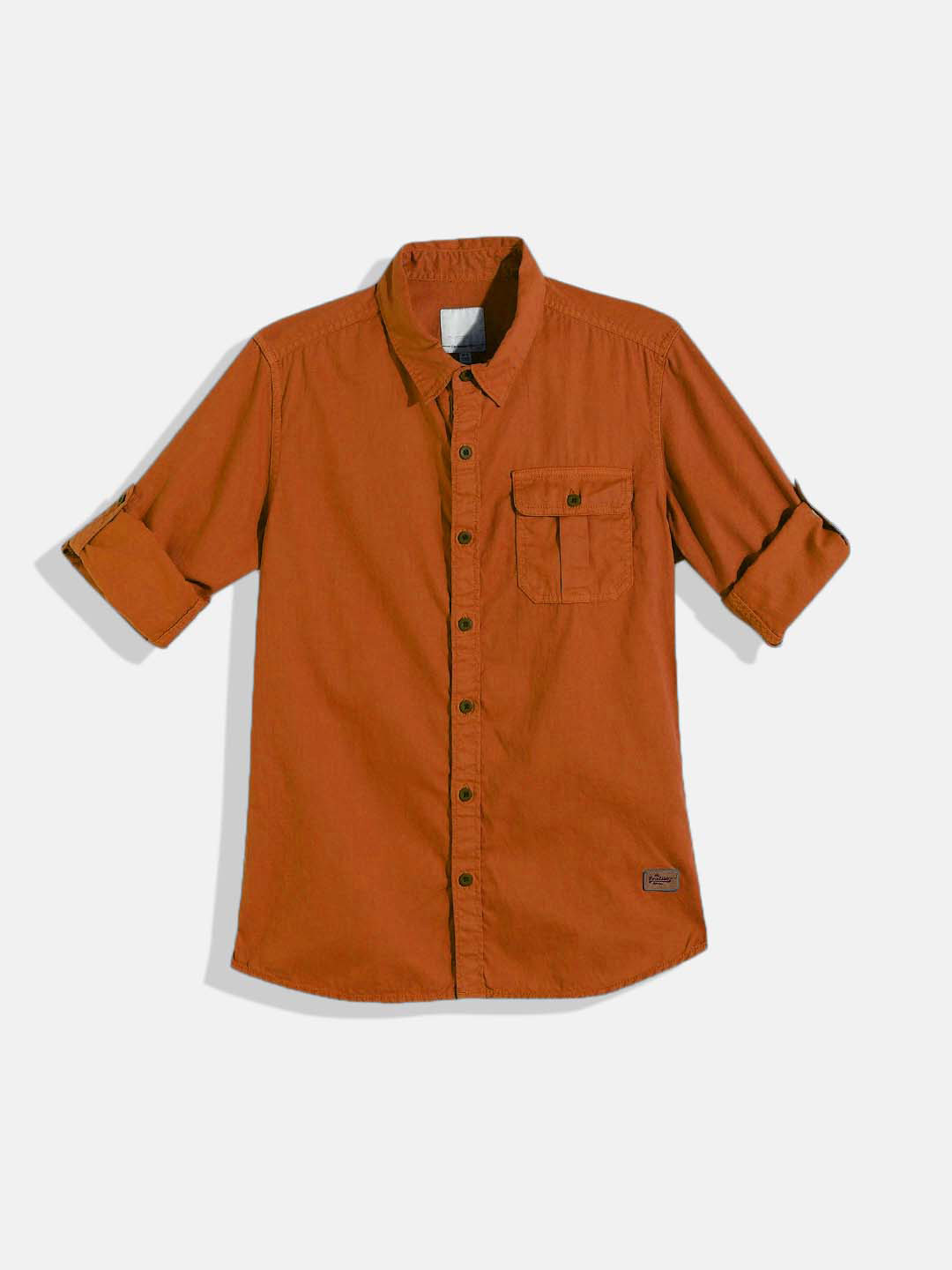 

Roadster Boys Standard Twill Weave Casual Pure Cotton Shirt, Rust